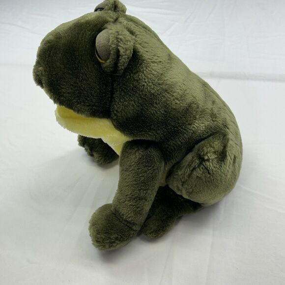 Ron Banafato Green Bull Frog Puppet Plush Stuffed Animal Play - Picture 3 of 8